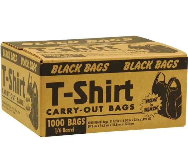 Black T-Shirt Carry-Out Bags - 1000 Pack - A1 WHOLESALE LLC