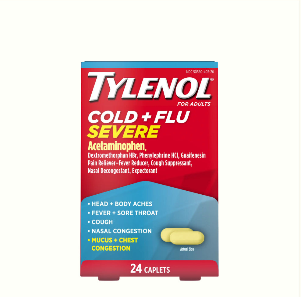 TYLENOL Cold + Flu Severe Medicine 24ct - A1 WHOLESALE LLC