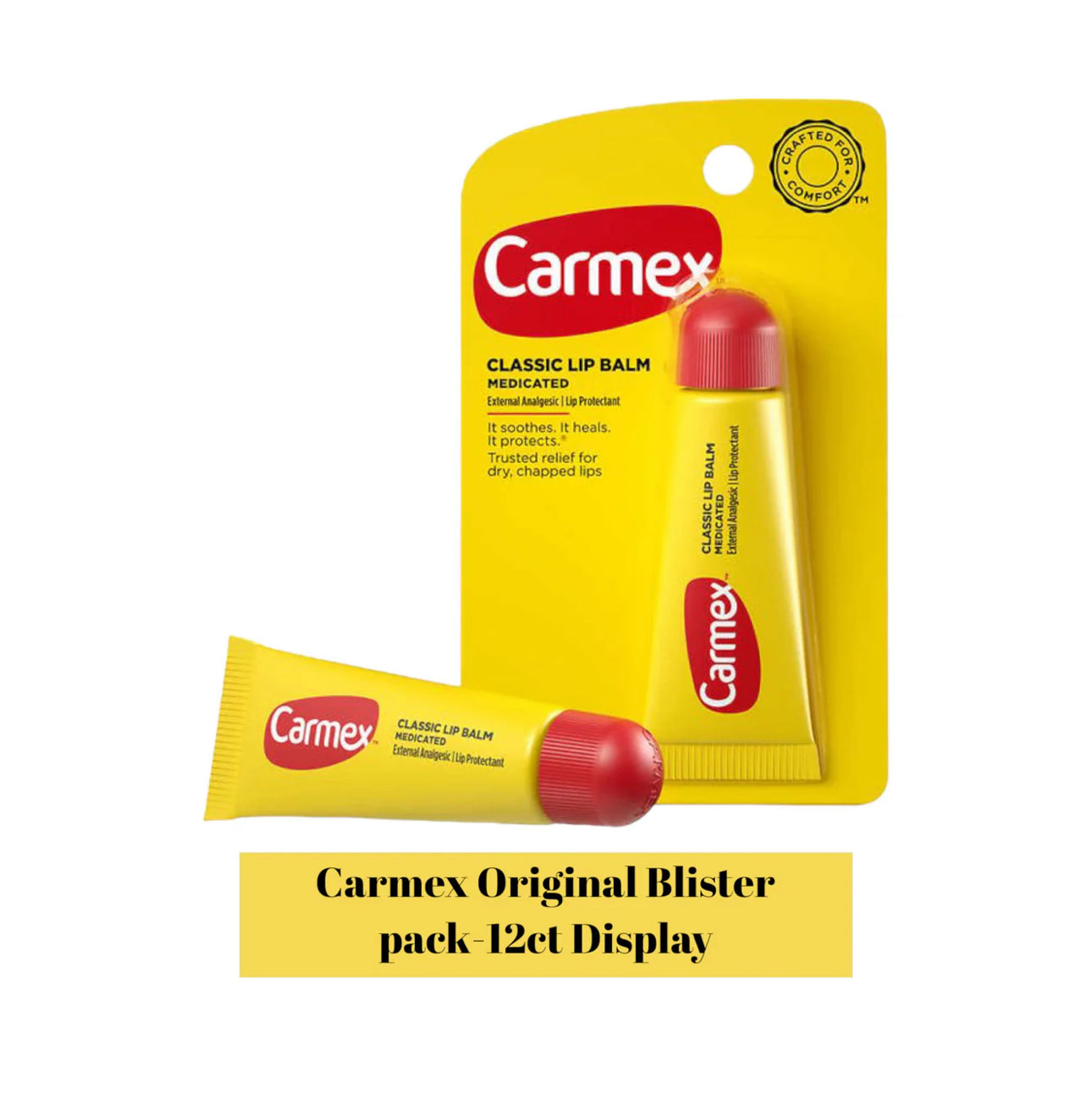 Original Carmex Moisturizing Lip Balm Display Box 12 Tubes - A1 WHOLESALE LLC