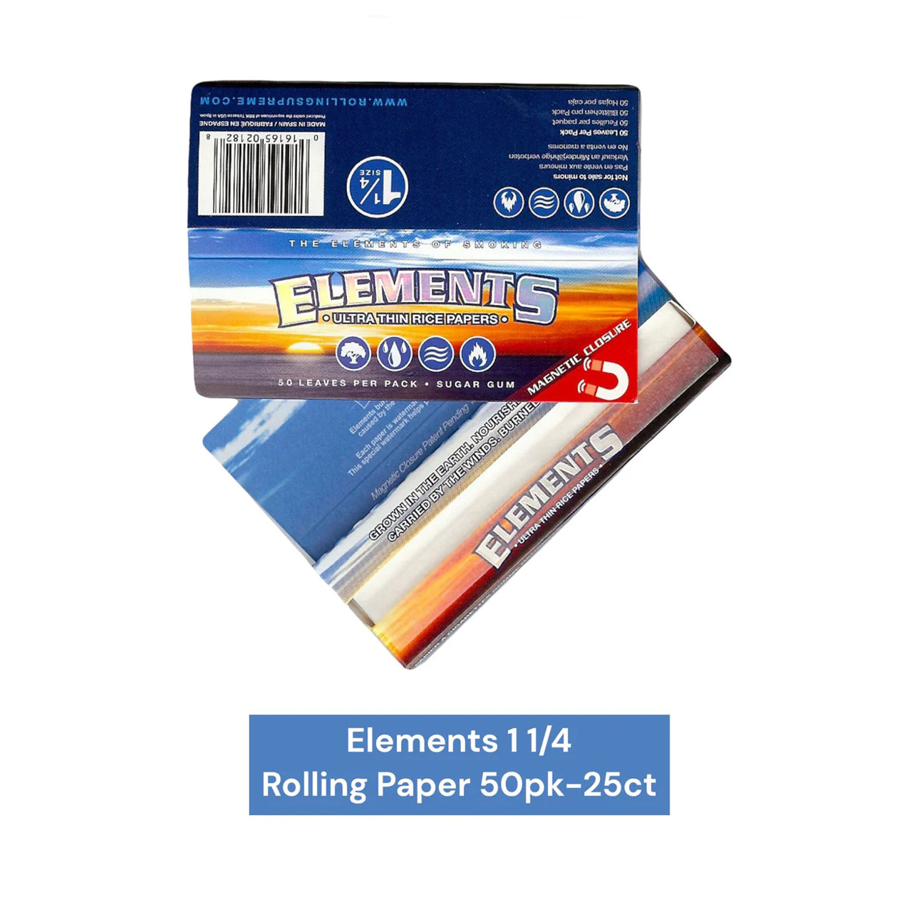 Elements Rolling Paper 1 1/4-25ct - A1 WHOLESALE LLC
