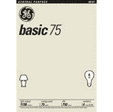 GE Light Bulbs yellow BASIC WHITE - 75 W /4x12pk - A1 WHOLESALE LLC