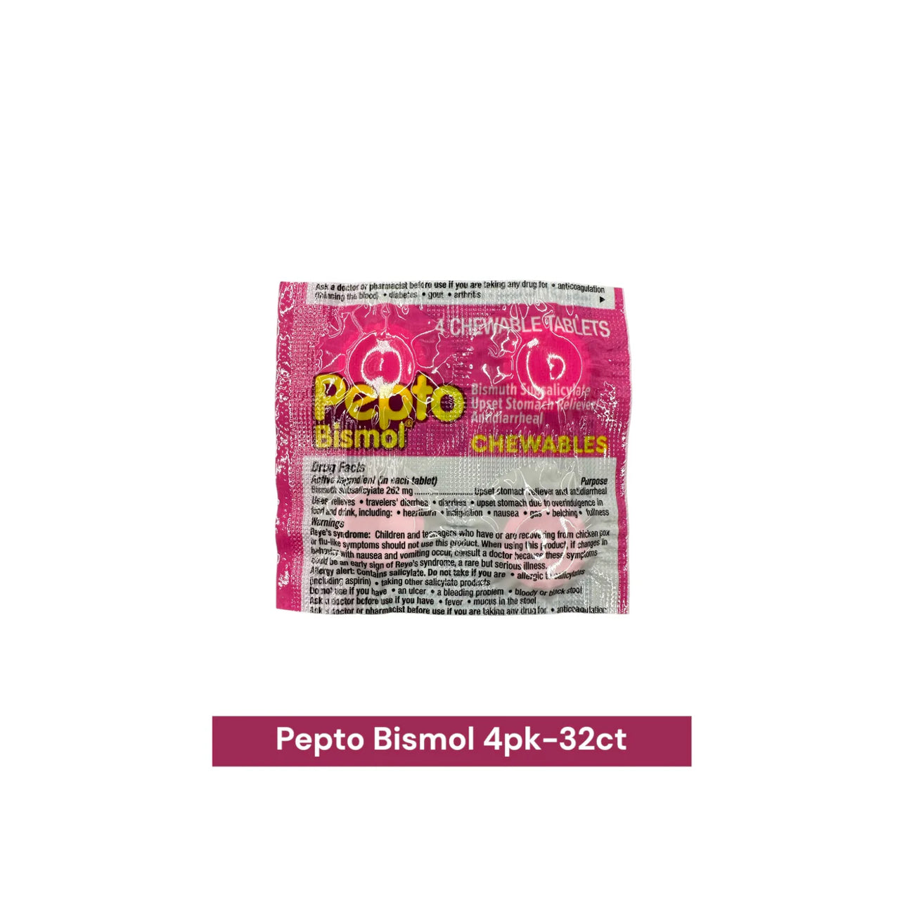 Pepto Bismol Diarrhea 4pk Original-32ct - A1 WHOLESALE LLC