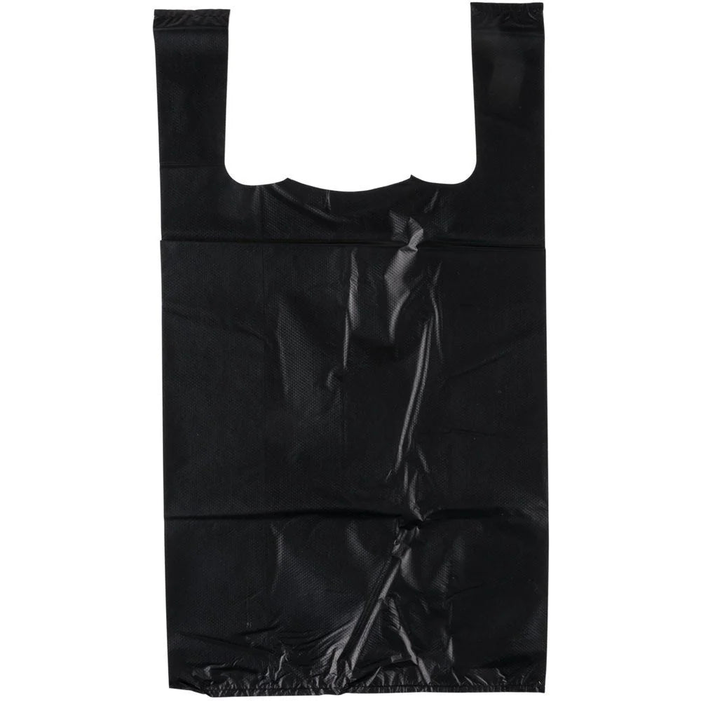 Shopping Bag 1/10 Black T-Shirt Bag 1500ct - A1 WHOLESALE LLC