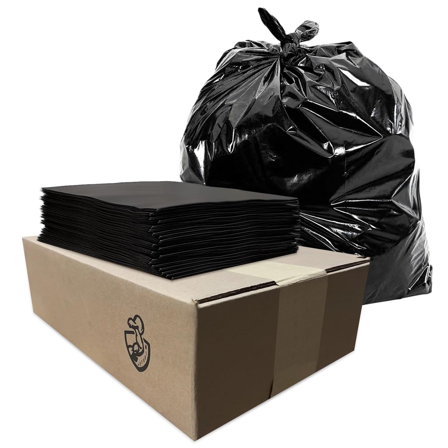 100ct-Large 55-60 Gallon Heavy Duty Trash Can Bags - A1 WHOLESALE LLC