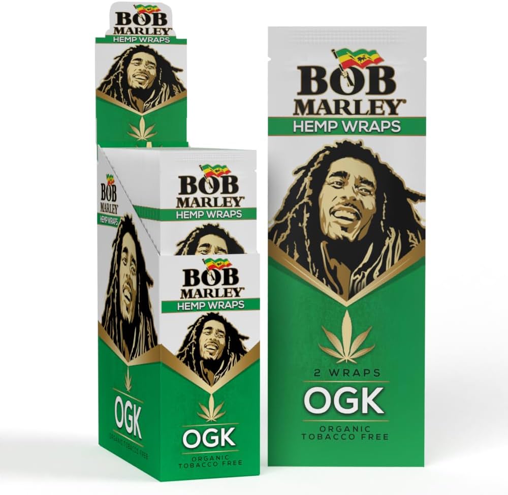 BOB MARLEY HEMP WRAPS 25CT| DISPLAY - A1 WHOLESALE LLC