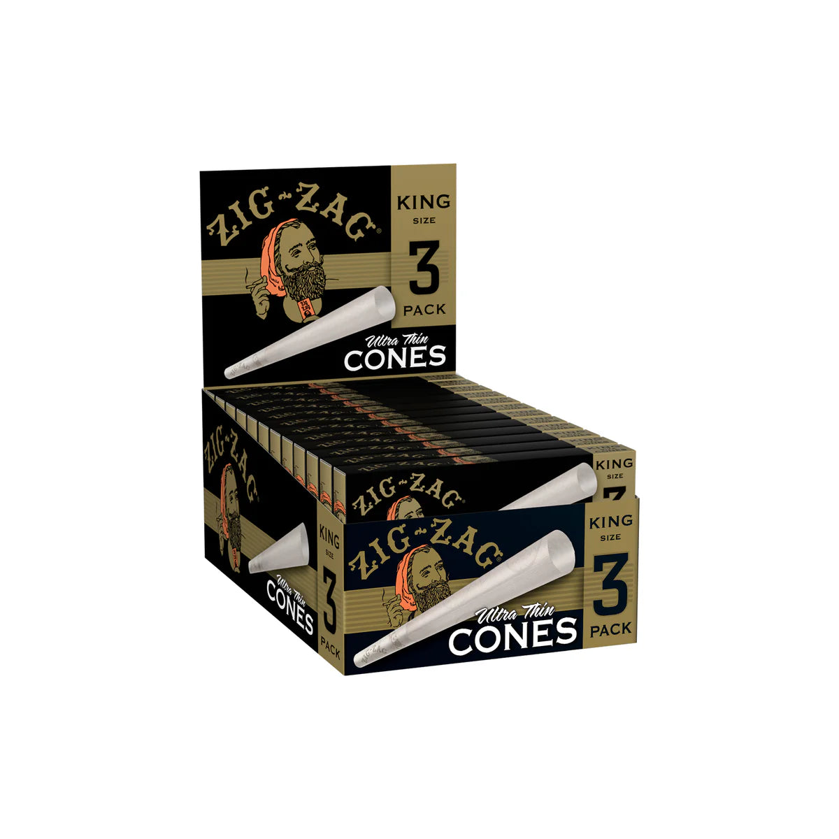 Zig Zag Ultra Thin Cones 1 1/4 24ct / 3pk - A1 WHOLESALE LLC