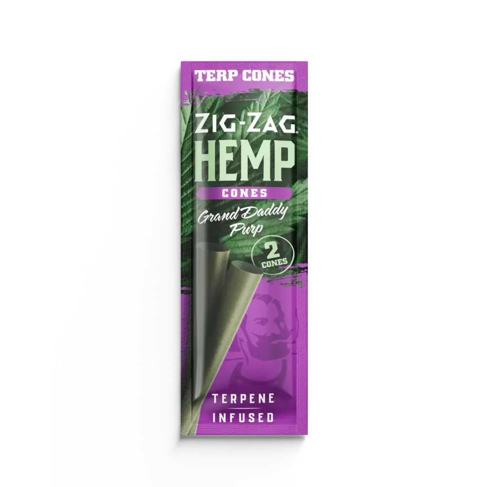 Zig-Zag Hemp Cones Grand Daddy Purple 15ct / 2pk - A1 WHOLESALE LLC