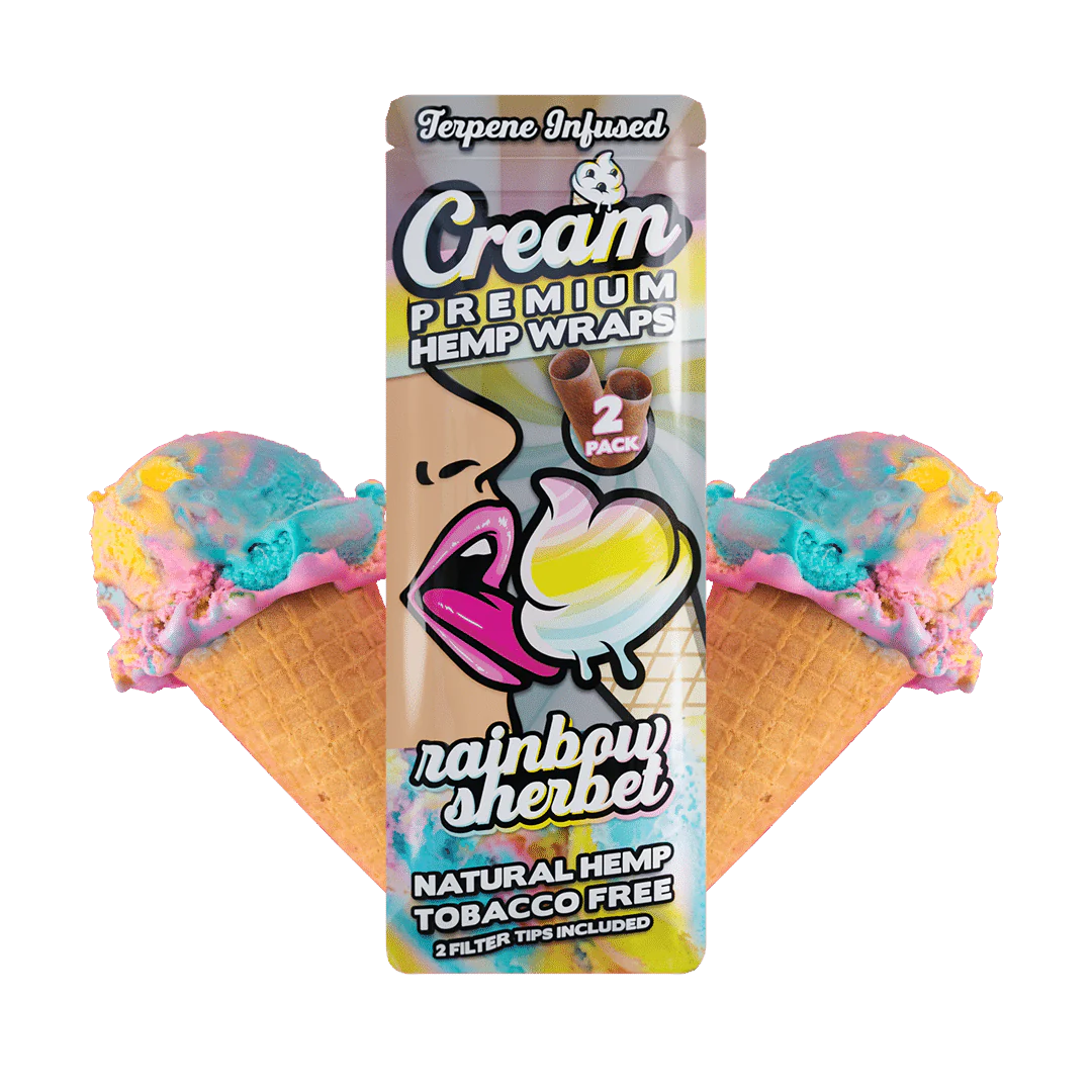 Cream Hemp Wraps Rainbow Sherbet 25ct - A1 WHOLESALE LLC