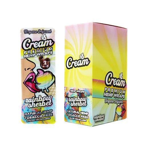 Cream Hemp Wraps Rainbow Sherbet 25ct - A1 WHOLESALE LLC
