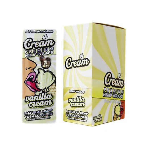 Cream Hemp Wraps Vanilla Cream 25ct - A1 WHOLESALE LLC