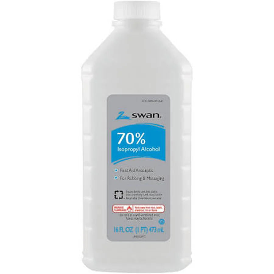 Swan Rubbing Alcohol 70% White - 16oz - A1 WHOLESALE LLC