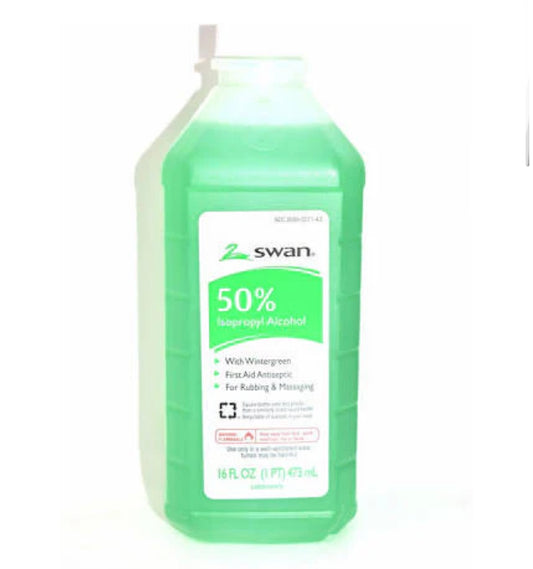 Swan Rubbing Alcohol 50% Wintergreen - 16oz - A1 WHOLESALE LLC