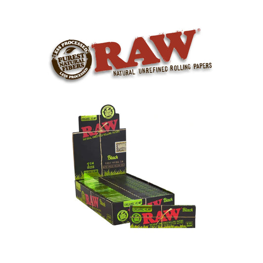 Raw Black Organic Papers 1 1/4-24ct - A1 WHOLESALE LLC