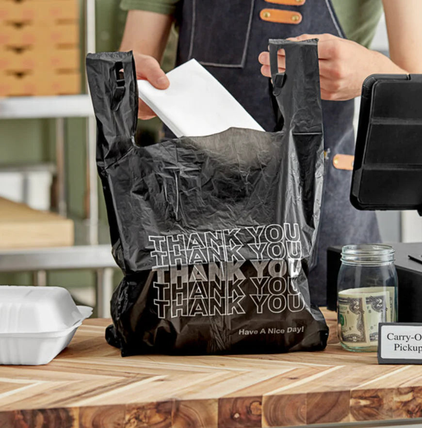 Black T-Shirt Carry-Out Bags - 1000 Pack - A1 WHOLESALE LLC
