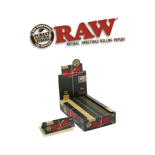 Raw Black Rolling Papers 1 1/4-24ct - A1 WHOLESALE LLC