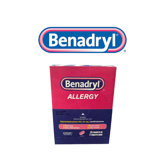 Benadryl Allergy Tablet 2pk- 25ct - A1 WHOLESALE LLC