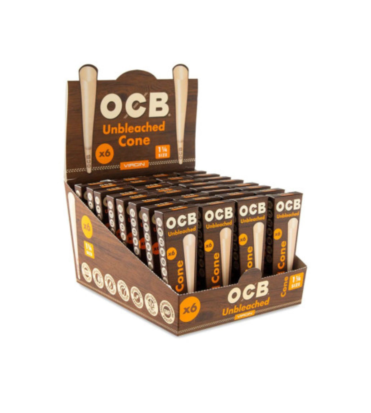 OCB Cones 1 1/4 6pk- 32ct - A1 WHOLESALE LLC