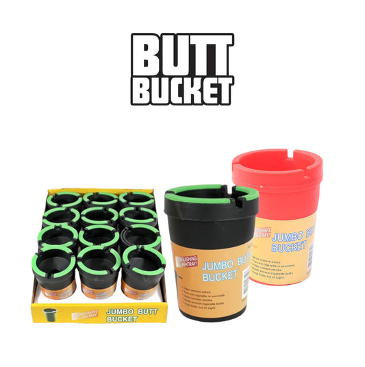 Bucket Ashtray black / assorted- 12ct - A1 WHOLESALE LLC