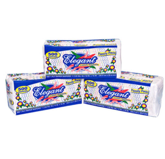 NAPKINS ELEGANT - 500ct/12pk - A1 WHOLESALE LLC