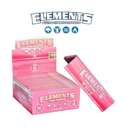 Elements Rolling Paper Pink King Slim 50ct - A1 WHOLESALE LLC