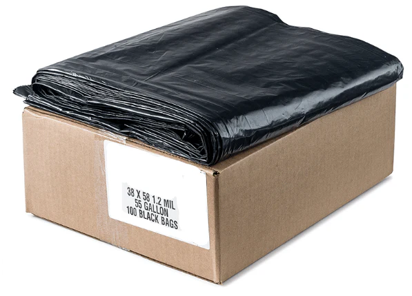 100ct-Large 55-60 Gallon Heavy Duty Trash Can Bags - A1 WHOLESALE LLC