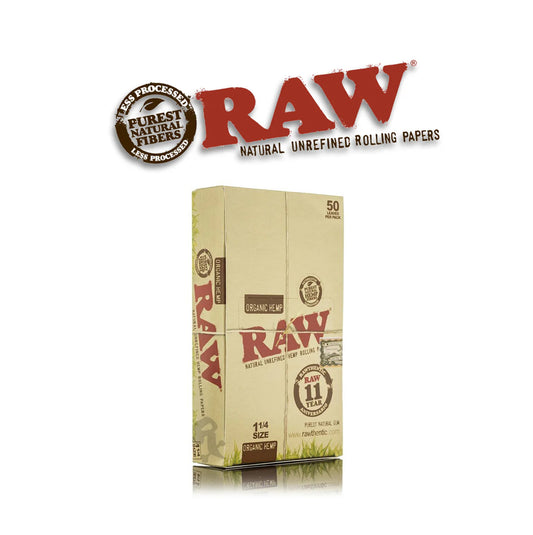 Raw Organic Hemp Rolling Papers 1 1/4- 24pk Display - A1 WHOLESALE LLC