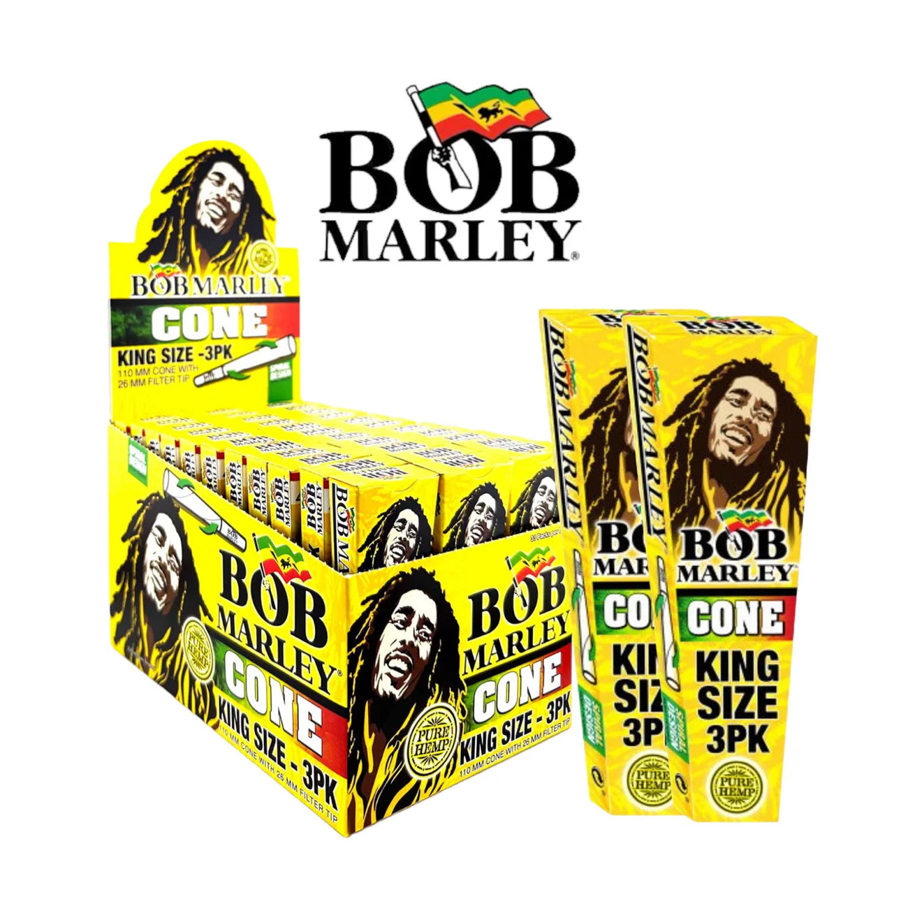 Bob Marley Cones King 3pk-33ct - A1 WHOLESALE LLC