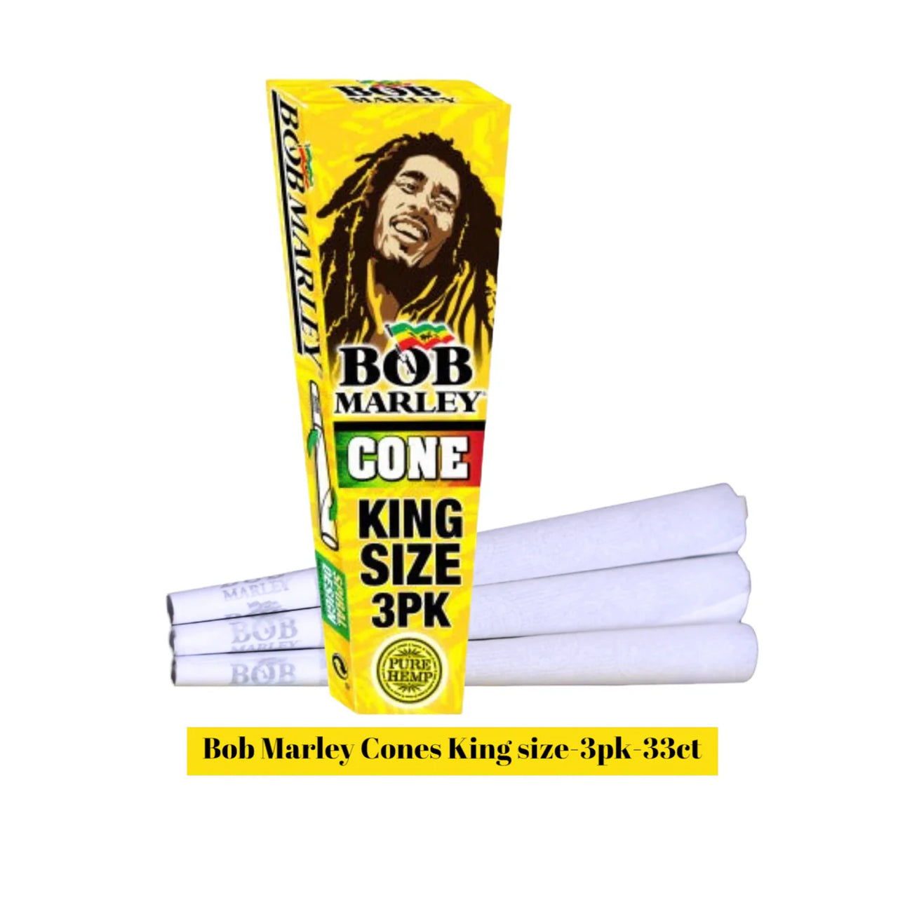 Bob Marley Cones King 3pk-33ct - A1 WHOLESALE LLC