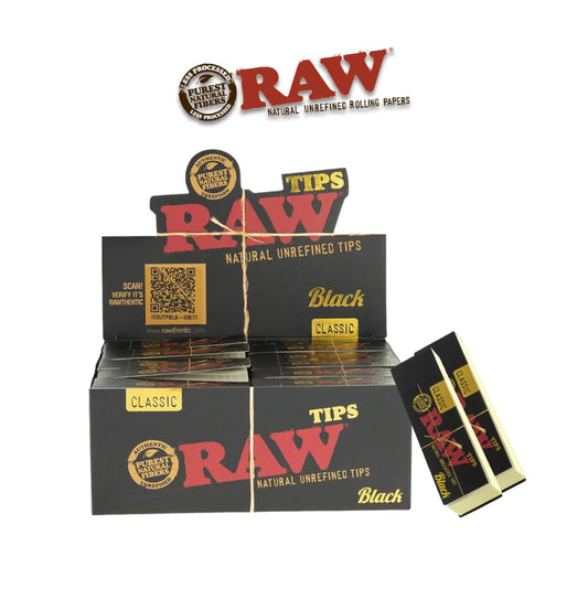 Raw Classic Tips Black-50ct - A1 WHOLESALE LLC