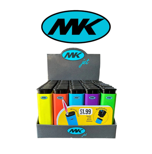 MK Jet Lighter Windproof Assorted 50ct - A1 WHOLESALE LLC