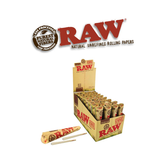 Raw Organic Hemp 1 1/4 Cones 6pk-32ct - A1 WHOLESALE LLC