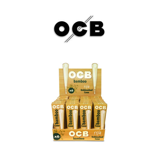OCB Cones Bamboo 1 1/4 6pk- 32ct - A1 WHOLESALE LLC