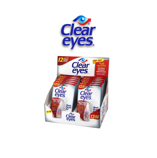 Clear Eyes Redness Relief Eye Drops -12 count - A1 WHOLESALE LLC