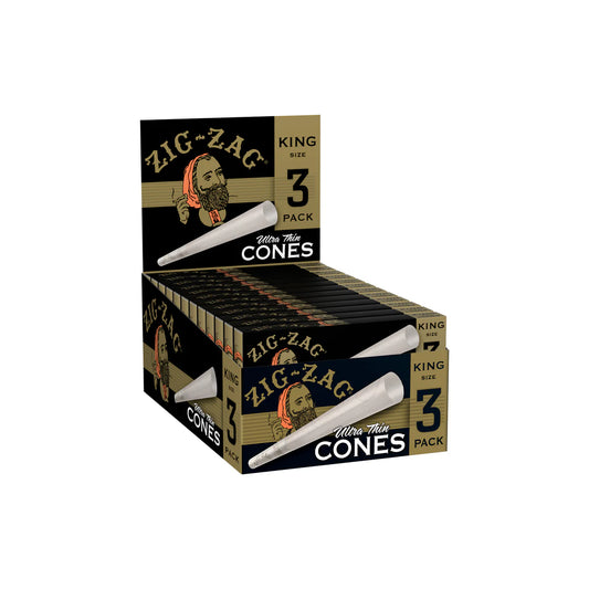 Zig Zag Ultra Thin Cones 1 1/4 24ct / 3pk - A1 WHOLESALE LLC