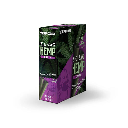 Zig-Zag Hemp Cones Grand Daddy Purple 15ct / 2pk - A1 WHOLESALE LLC