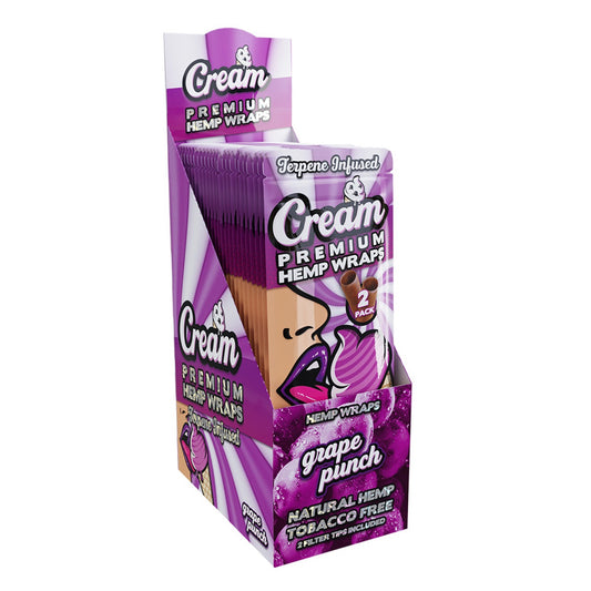 Cream Hemp Wraps Grape Punch 25ct - A1 WHOLESALE LLC