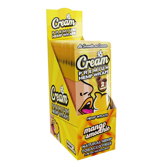 Cream Hemp Wraps Mango Smoothie 25ct - A1 WHOLESALE LLC