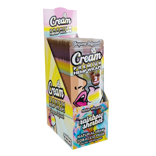 Cream Hemp Wraps Rainbow Sherbet 25ct - A1 WHOLESALE LLC