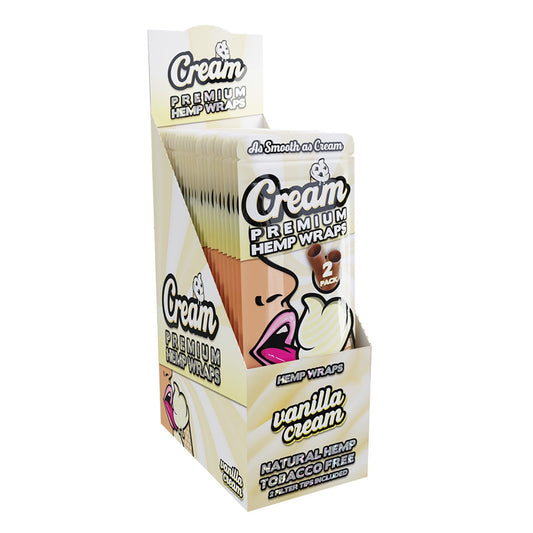 Cream Hemp Wraps Vanilla Cream 25ct - A1 WHOLESALE LLC
