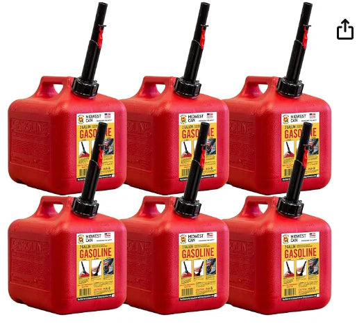 2-Gallon Gas Can 6ct - A1 WHOLESALE LLC