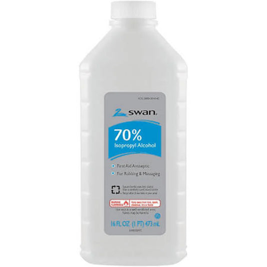 Swan Rubbing Alcohol 70% White - 16oz - A1 WHOLESALE LLC