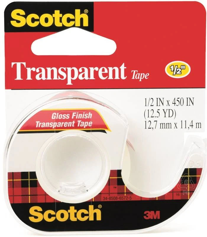 Scotch Transparent Tape 144, 0.5 in x 450 in - 8pk - A1 WHOLESALE LLC