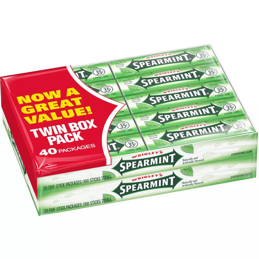 Wrigley's Spearmint Gum - 5ct/40pk - A1 WHOLESALE LLC